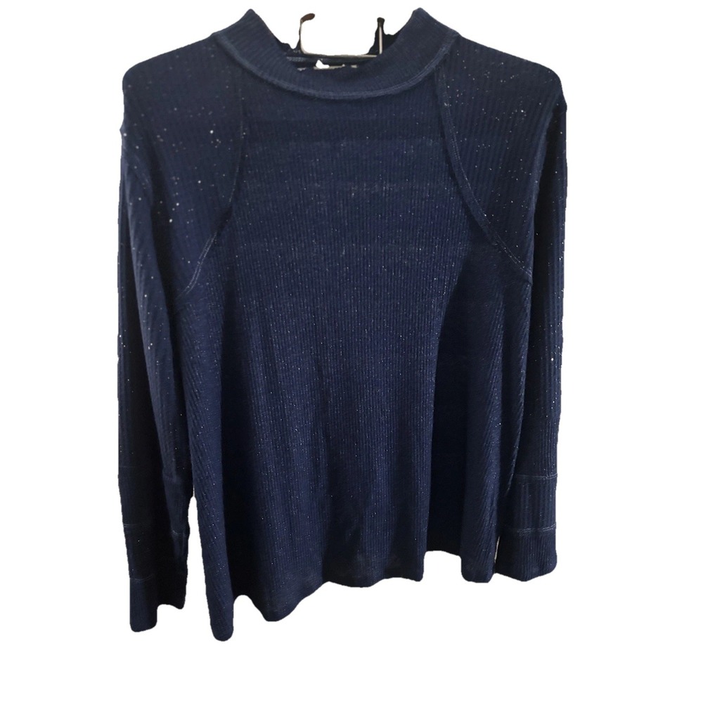 Maurice's 2X Women's Mock Neck Ribbed Blouse Metallic Shimmer Bling Glitter